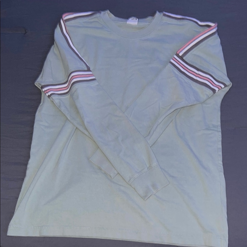 Striped Sleeve Crewneck Sweatshirt